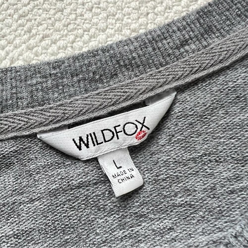 WILDFOX Pour Favor Grey Crewneck Pullover Sweatshirt Women’s Large - Picture 7 of 8